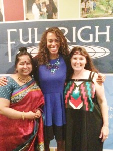 Jessica stands with the New Zealand award winners