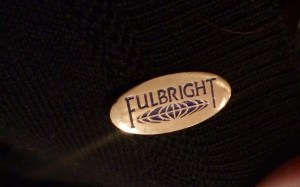 Close up of Fulbright Pin