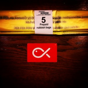 Picture of Snapper card and Garbage bags