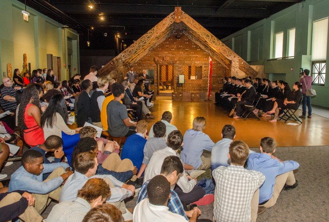 Photo credit: APJ Photography Our OPRF superintendent Steven Isoye and one of my senior students give a welcome speech.